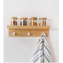 Ver imagem 4 de Prateleira de Bambu com 3 Ganchos de 3 Metal - Oikos