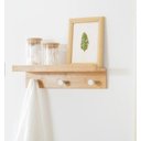 Ver imagem 3 de Prateleira de Bambu com 3 Ganchos de 3 Metal - Oikos
