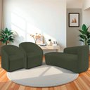 Ver imagem 2 de Kit Sofá Curvo França 140cm L.e e 2 Poltronas Luiza Max Conforto, Linho Verde