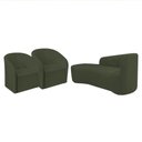 Ver imagem 1 de Kit Sofá Curvo França 140cm L.e e 2 Poltronas Luiza Max Conforto, Linho Verde