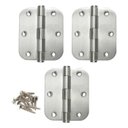 Ver imagem 1 de Dobradiça 3x2,5 Aço Inox Escovado com Rolamento Canto Redondo Cartela 3un Única