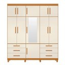 Ver imagem 2 de Guarda Roupa Casal Triton Plus 11 Portas com Espelho Cinamomo Off White - Móveis Albatroz