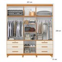 Ver imagem 5 de Guarda Roupa Casal Triton Plus 11 Portas com Espelho Cinamomo Off White - Móveis Albatroz