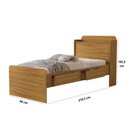 Ver imagem 3 de Cama Solteiro com Baú 2 Gavetas Tamires Bege/Nature