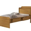 Ver imagem 2 de Cama Solteiro com Baú 2 Gavetas Tamires Bege/Nature
