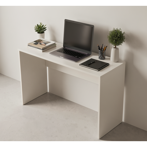 Escrivaninha Branca Minimalista para Home Office 90cm