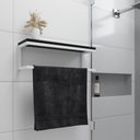 Ver imagem 1 de Toalheiro para Banheiro Estilo Industrial Ita - Branco e Prateleira Preta