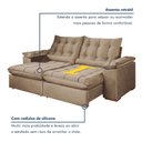 Ver imagem 6 de Sofa Retratil e Reclinavel Valencia 290cm 4 Lugares Kc Rei de Casa Veludo Bege