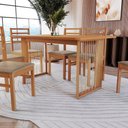 Ver imagem 2 de Conjunto Sala de Jantar Elisa em Madeira Maciça 6 Cadeiras Linho Fendi