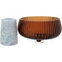 Ver imagem 2 de BERETTA CENTRO MESA 18x18x18cm VIDRO ÂMBAR COM PÉ