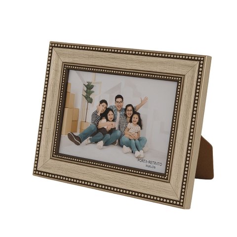 Porta Retrato Moldura Madeira Premium Champanhe Point para Foto 15x21