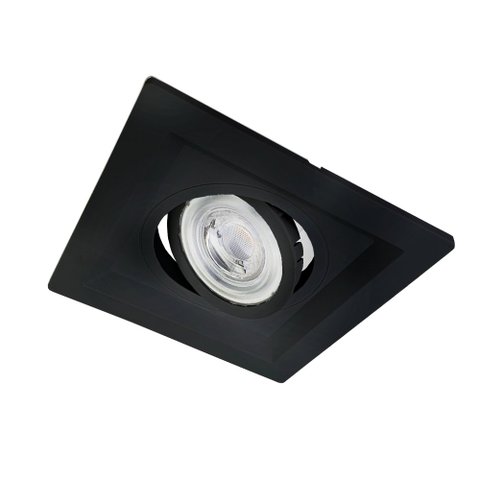 Spot de Embutir Direcionável Recuado 1192 ABS 14x14cm P/ Lâmpada Par20 Preto