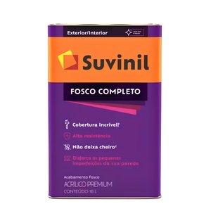 Tinta Suvinil Acrílica Fosco Completo Branco Neve 18 Litros:branco Neve