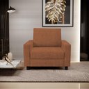 Ver imagem 2 de Poltrona Decorativa Para Sala De Estar E Recepção Malta L02 Bouclê Terracota - Lyam Decor