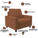 Ver imagem 3 de Poltrona Decorativa Para Sala De Estar E Recepção Malta L02 Bouclê Terracota - Lyam Decor