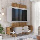 Ver imagem 1 de Painel para TV Riviera 75 Polegadas MDP com Nichos Cinamomo Off White Bechara Móveis