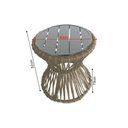Ver imagem 2 de Mesa de Centro Sol em Corda Náutica e Base em Alumínio Cinza 70cm Rami