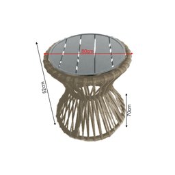 Mesa de Centro Sol em Corda Náutica e Base em Alumínio Cinza 70cm Rami - 2 Mesa de Centro Sol em Corda Náutica e Base em Alumínio Cinza 70cm Rami - 2