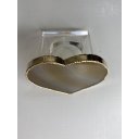 Ver imagem 3 de Porta Guardanapo Acrílico e Pedra Ágata Marrom Formato de Coração e Borda Dourada