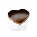 Ver imagem 1 de Porta Guardanapo Acrílico e Pedra Ágata Marrom Formato de Coração e Borda Dourada