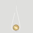 Ver imagem 3 de Kit 2 Pendentes Lustre On Drop Branco Globo de Vidro Âmbar