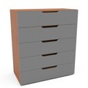 Ver imagem 2 de Cômoda para Quarto 5 Gavetas 90cm Madri Cinza/Freijó