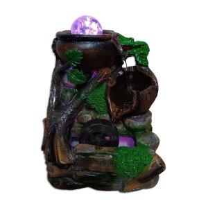 Fonte de Água Decorativa Led Cascata Paisagem Relaxante 26047 Jarros