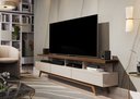 Ver imagem 2 de Rack para Sala Vivare Wood 1.8 p/ TV 72 pol. - 3 Gavetas:Off White/Freijó