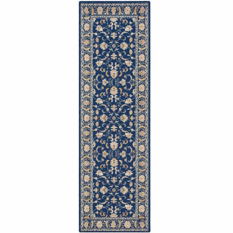 Passadeira Sala Antiderrapante Classico Persa Belga Domani:Petunia Azul/0,50x1,80m