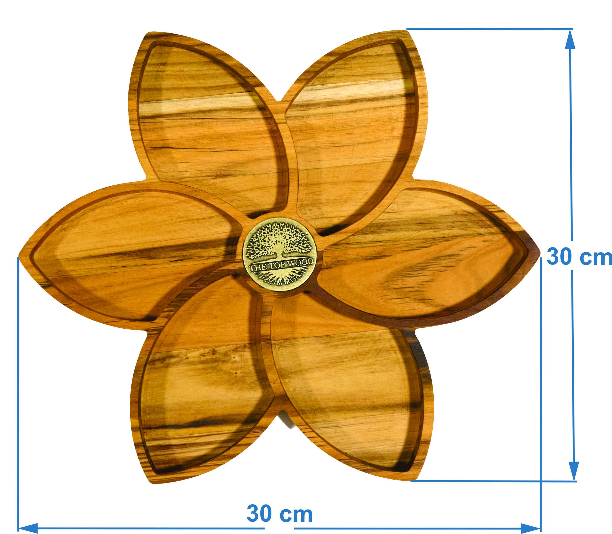 Petisqueira de Madeira Teca Flor do Sol 30x30 Cm - 2