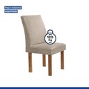 Ver imagem 2 de Conjunto de Jantar Arizona 4 Lugares Tampo MDF com Vidro Cadeiras Veludo Bege 120cm Cel Móveis