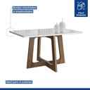 Ver imagem 6 de Conjunto de Jantar Arizona 4 Lugares Tampo MDF com Vidro Cadeiras Veludo Bege 120cm Cel Móveis