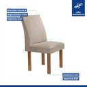 Ver imagem 5 de Conjunto de Jantar Arizona 4 Lugares Tampo MDF com Vidro Cadeiras Veludo Bege 120cm Cel Móveis