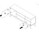 Ver imagem 3 de Rack Kairo 160cm 2 Portas para Tv até 65 Polegadas Pés em Madeira Nature com Offwhite - Rede Móveis
