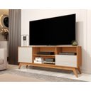 Ver imagem 1 de Rack Kairo 160cm 2 Portas para Tv até 65 Polegadas Pés em Madeira Nature com Offwhite - Rede Móveis