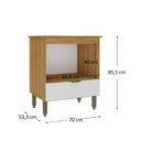 Ver imagem 3 de Balcão para Cooktop e Forno 70cm com Gaveta Marrom/Lâmina Mel/Branco