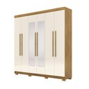 Ver imagem 7 de Guarda Roupa Casal Doral 6 Portas de Bater 2 com Espelhos 2 Gavetas Nature/offwhite G98 - Gran Belo