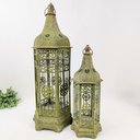 Ver imagem 2 de Lanterna Marroquina Verde Rustica Decoração 65x21x25cm 2pc