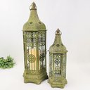 Ver imagem 6 de Lanterna Marroquina Verde Rustica Decoração 65x21x25cm 2pc