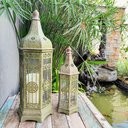Ver imagem 7 de Lanterna Marroquina Verde Rustica Decoração 65x21x25cm 2pc
