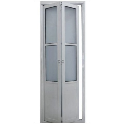Porta Lambril Camarão Alumínio Branco 2.10 x 0.80 Linha 25 com Vidro: Esquerda