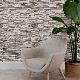 Papel de Parede Adesivo Pedras em Filetes com Detalhes 3m - 1