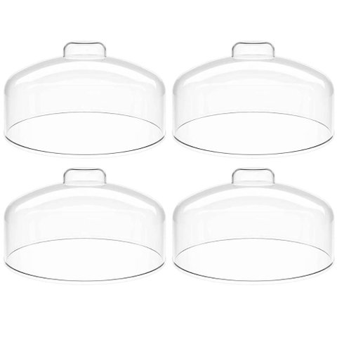 4 Cúpulas de Plástico 24cm Clear para Bolos Tortas Doces Pratos Haus Concept Cristal