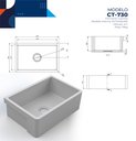 Ver imagem 3 de Cuba Akkor Farm Sink 55cm Estilo Fazenda para Cozinha em Ssm sem Emendas