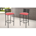 Ver imagem 1 de Kit 2 Banquetas com Encosto de 75cm:vermelho/preto