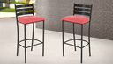 Ver imagem 1 de Kit 2 Banquetas com Encosto de 75cm:vermelho/preto