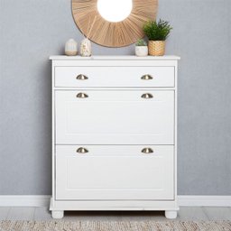 Sapateira Basculante Madeira 2 Portas 20 Pares Colmar Branco - 1