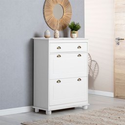 Sapateira Basculante Madeira 2 Portas 20 Pares Colmar Branco - 4