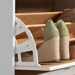 Sapateira Basculante Madeira 2 Portas 20 Pares Colmar Branco - 5