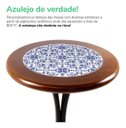 Ver imagem 5 de Conjunto Mesa Bistrô Alta Redonda 60cm + 2 Banquetas Bar Varanda Pub - Azulejo Português - Natural